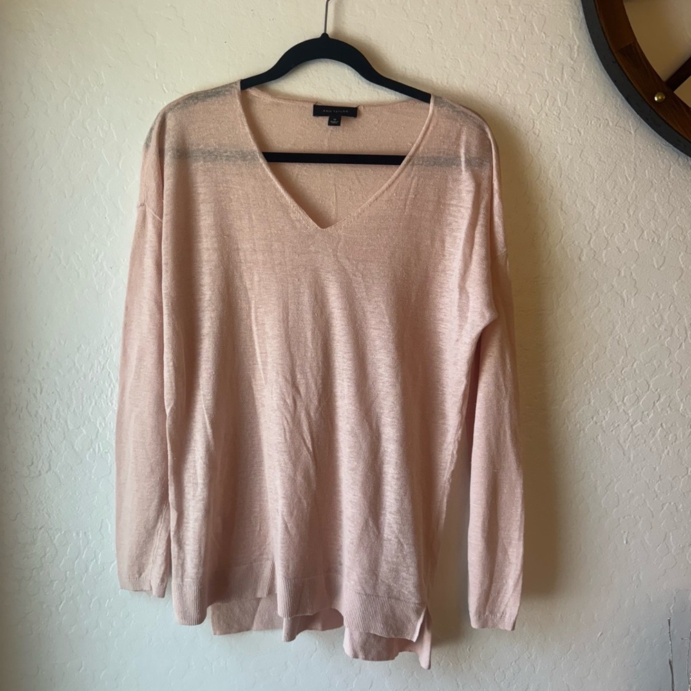 Ann Taylor Blush V-Neck Top